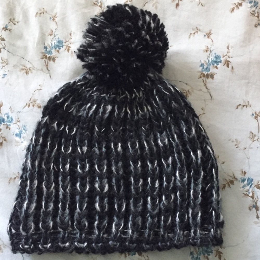 Black and white beanie